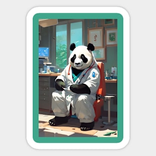 Cute doctor panda Sticker